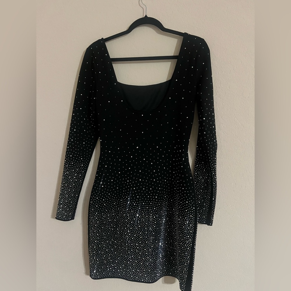 Symphony Black Dress with Silver Details